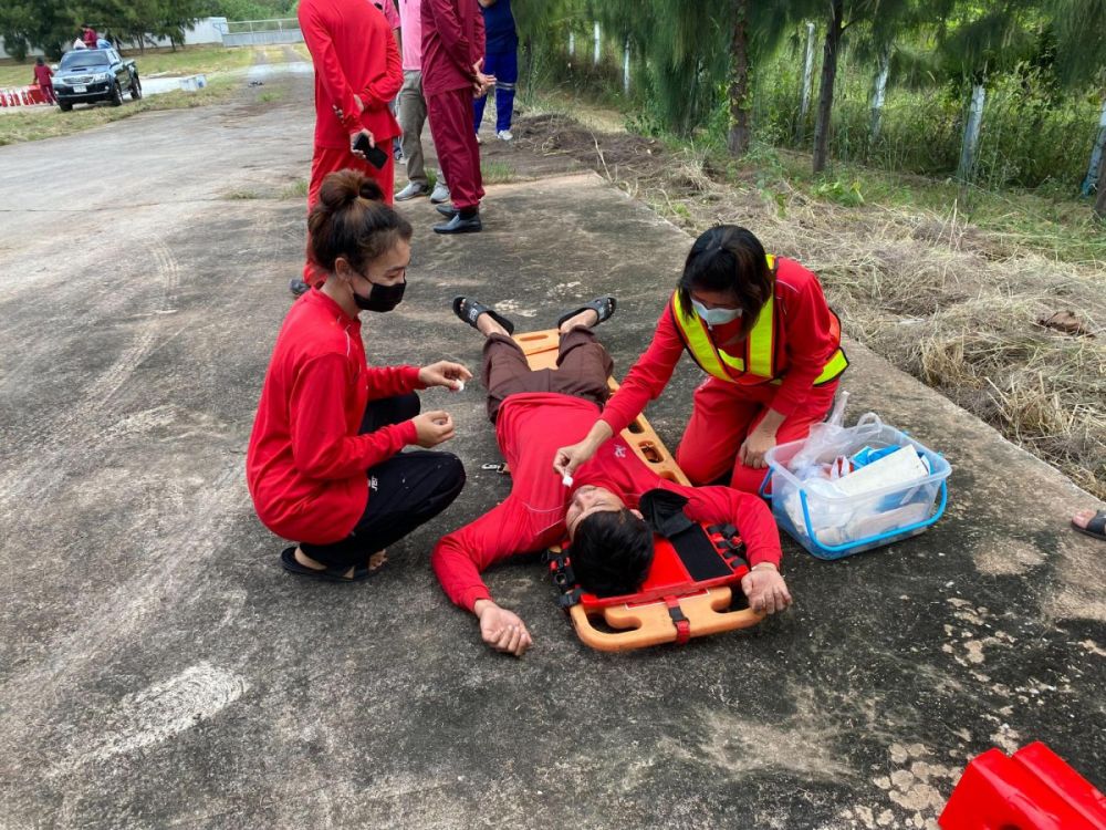 เจ้าหน้าที่งานป้องกันและบรรเทาสาธารณภัยเข้าร่วมการซ้อมอพยพหนีไฟประจำปี บ.คาร์กิลล์มีทส์ (ไทยแลนด์)