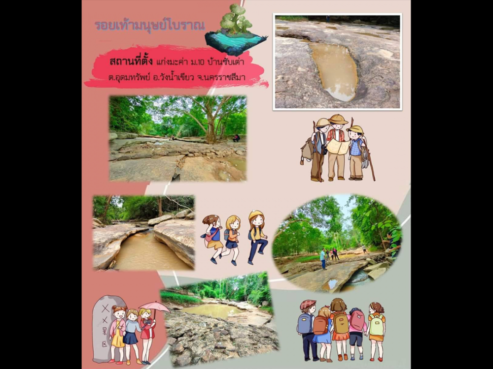 รอยเท้ามนุษย์โบราณ แก่งมะค่า