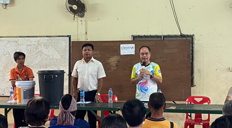 ดำเนินการรณรงค์ติดตามโครงการจัดทำถังขยะเปียกครัวเรือน ในชุมชน ประจำปีงบประมาณ 2566 ณ บ้านหนองแวง หมู่ที่ 12 ต.อุดมทรัพย์ อ.วังน้ำเขียว จ.นครราชสีมา