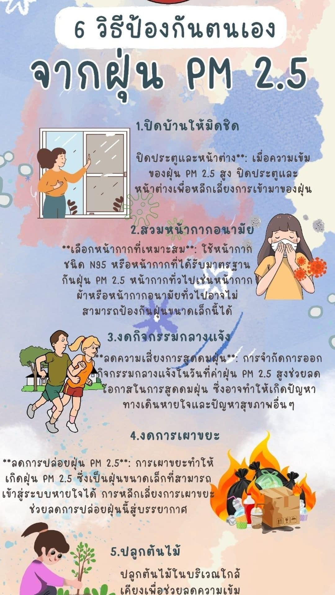 ประชาสัมพันธ์ แนวทางรับมือและป้องกันฝุ่น PM2.5  