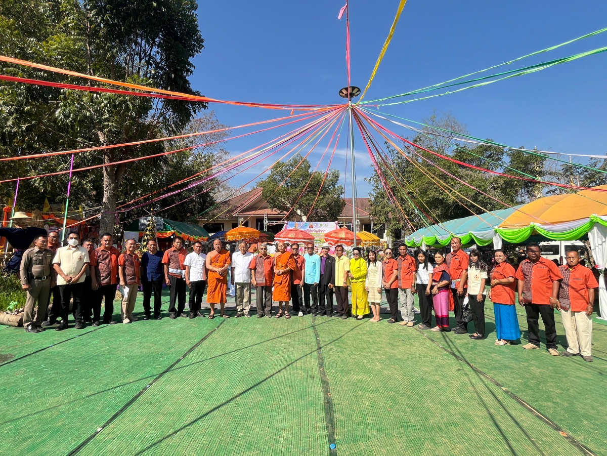 ร่วมโครงการจัดงานสืบสานประเพณีบายศรี สู่ขวัญข้าวและรับขวัญต้นกล้าวัฒนธรรม (ผู้มีบุญเกิดใหม่) ณ วัดศิริมังคลาราม (โนนเหลื่อม)