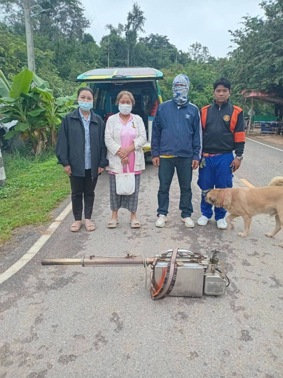 กิจกรรมฉีดพ่นหมอกควันกำจัดลูกน้ำยุงลาย ภายในหมู่บ้านวังน้ำเขียว ม.9