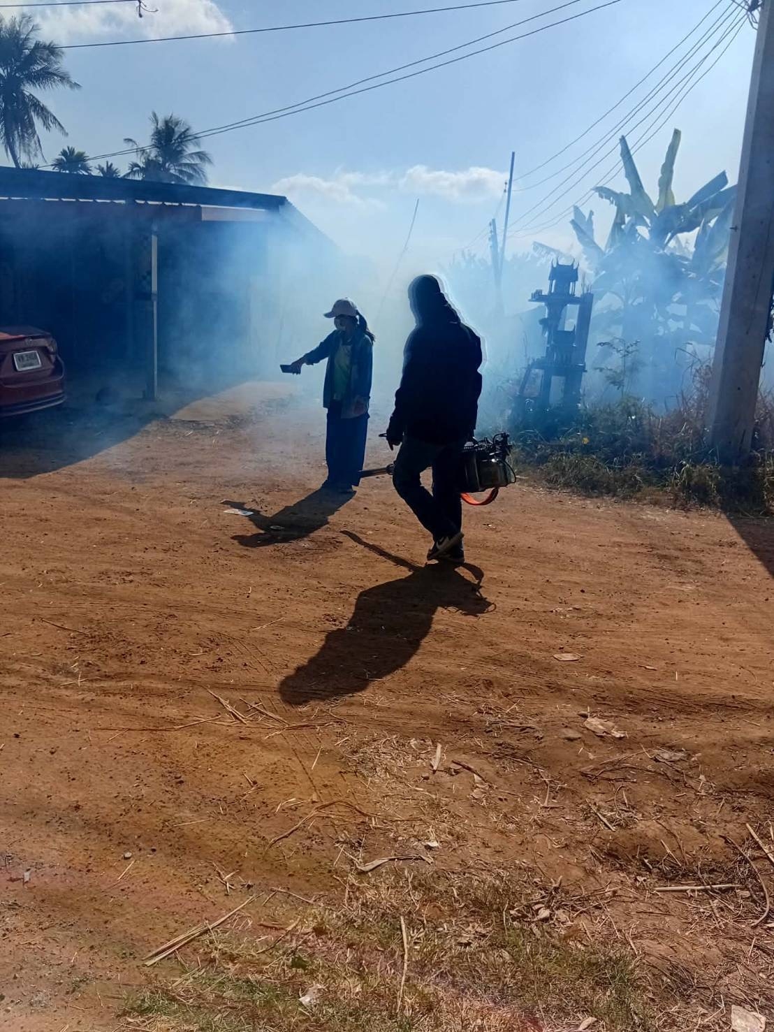 กิจกรรมฉีดพ่นหมอกควันกำจัดลูกน้ำยุงลาย บ้านวังน้ำเขียว ม.9