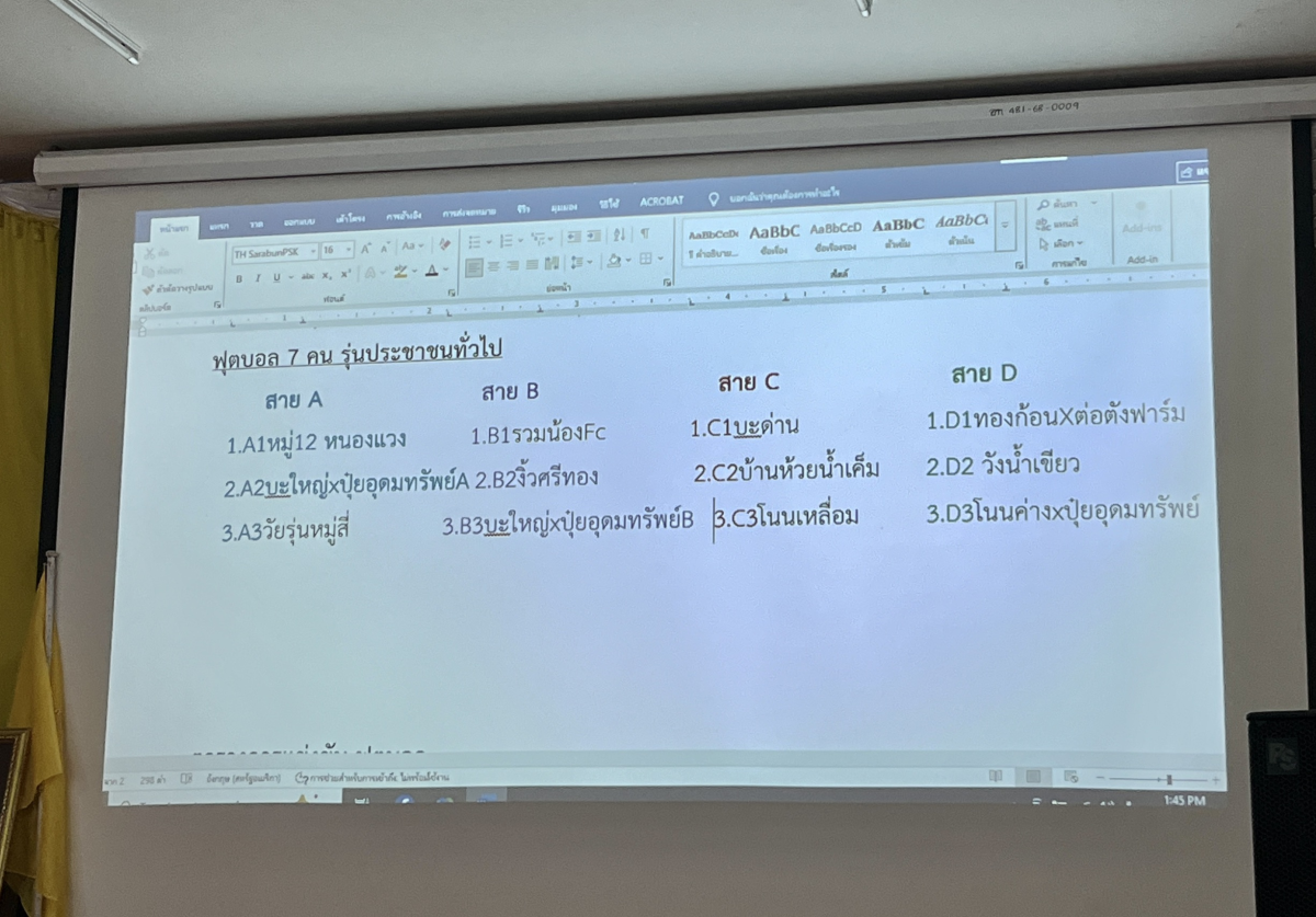 จับสลากแบ่งสายการแข่งขันกีฬาการแข่งขันกีฬาฟุตบอล 7 คนอุดมทรัพย์ ประจำปี พ.ศ. 2569