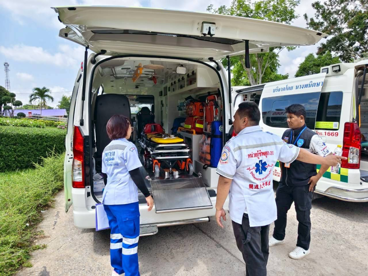  กู้ภัย อบต.อุดมทรัพย์ เข้ารับการตรวจมาตรฐานรถปฏิบัติการการแพทย์ฉุกเฉิน (Emergency Medical Services: EMS Ambulance)