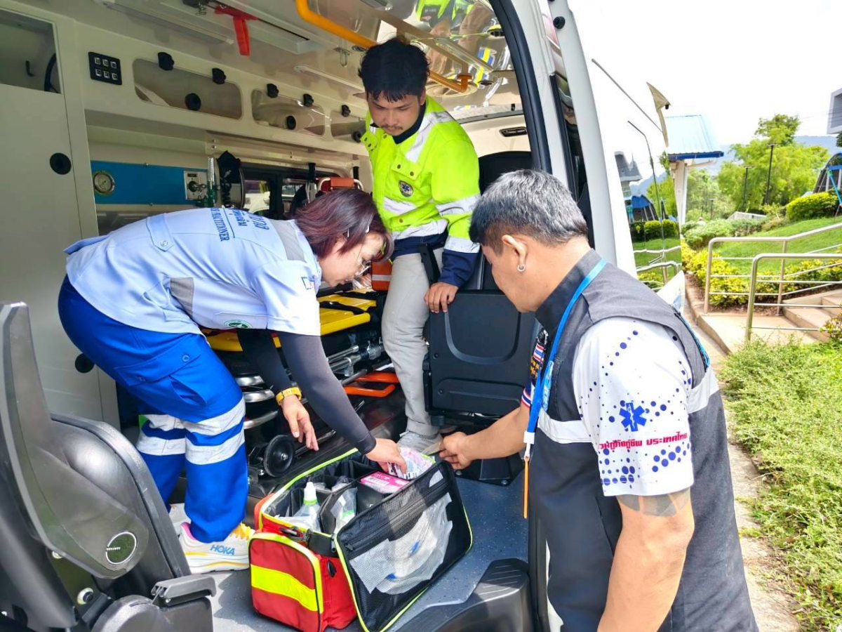  กู้ภัย อบต.อุดมทรัพย์ เข้ารับการตรวจมาตรฐานรถปฏิบัติการการแพทย์ฉุกเฉิน (Emergency Medical Services: EMS Ambulance)