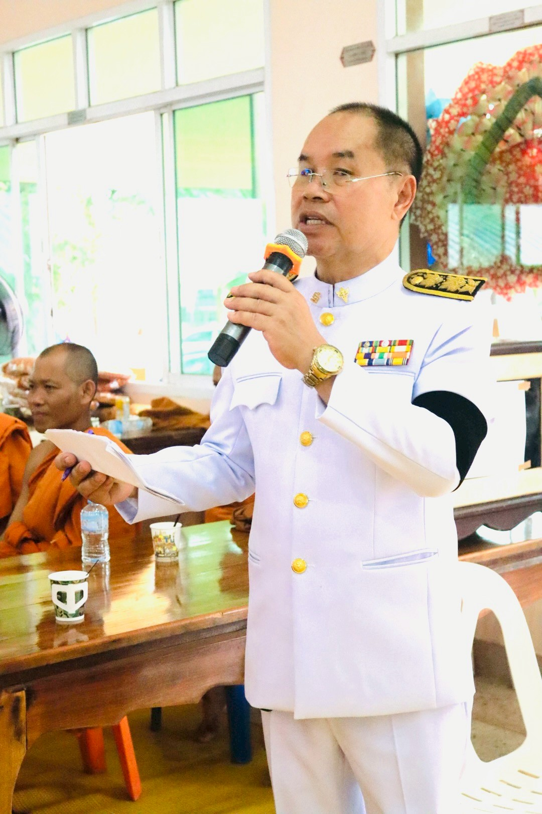 ร่วมพิธีพระราชทานน้ำหลวงสรงศพพระครูเกษมศาสนกิจ (สาน เขมวีโร) และร่วมฟังสวดอภิธรรม 