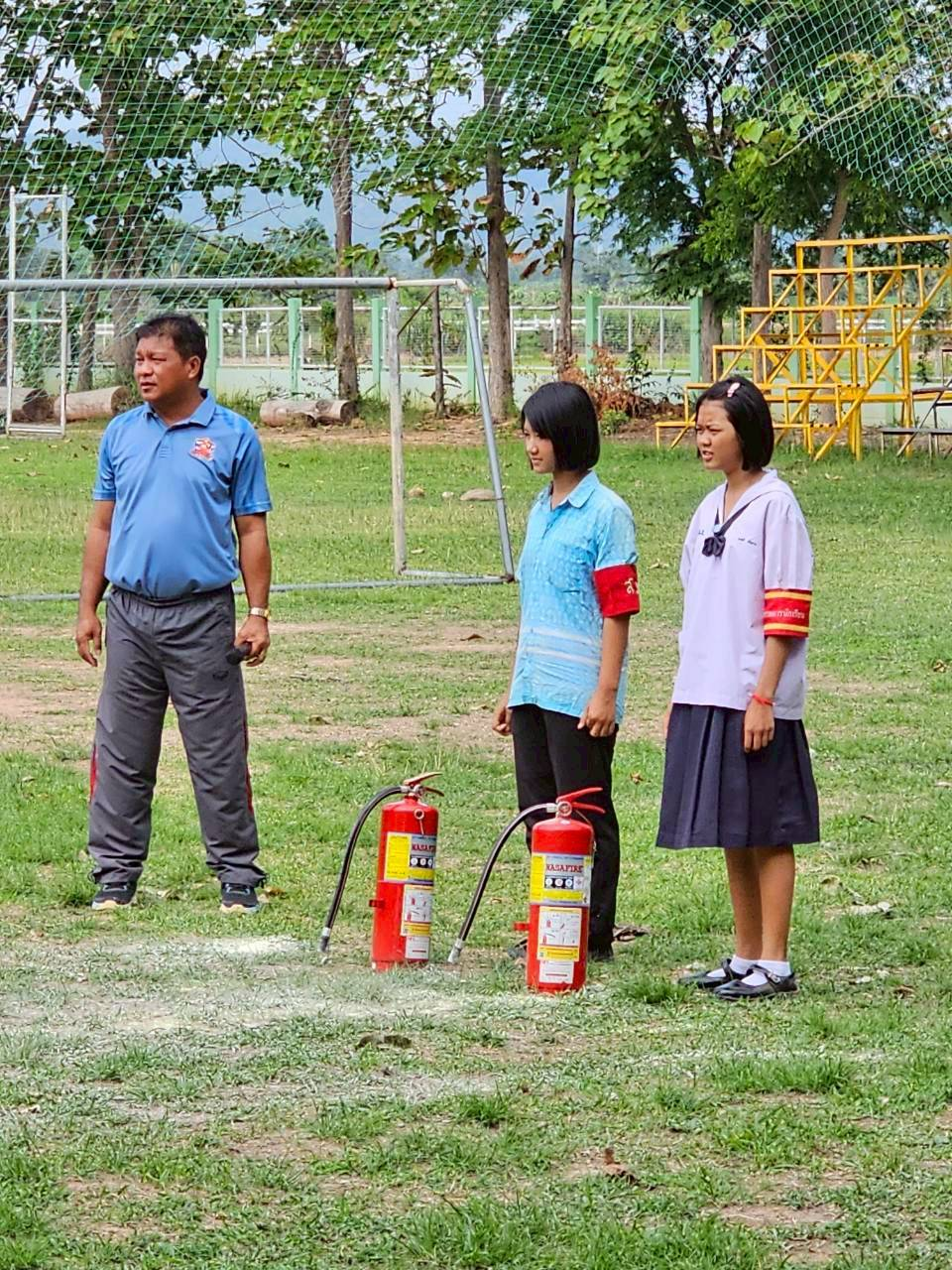 กิจกรรมซักซัอมป้องกันและระงับอัคคีภัยในสถานศึกษาตามแผนเผชิญเหตุอัคคีภัย