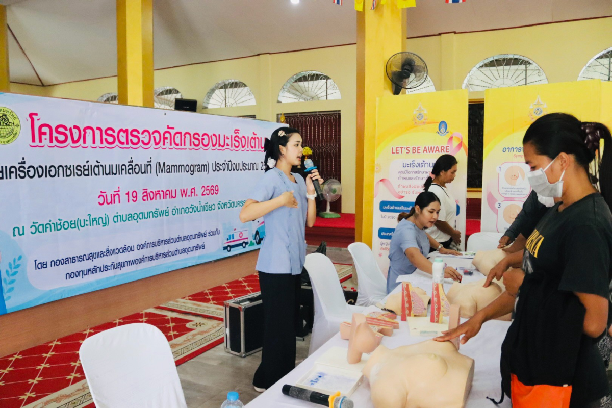 โครงการตรวจคัดกรองมะเร็งเต้านม โดยเครื่องเอกซเรย์เต้านมเคลื่อนที่  ในสตรีกลุ่มเสี่ยงและผู้ด้อยโอกาส และโครงการคัดกรองมะเร็งนรีเวช ประจำปีงบประมาณ 2569 